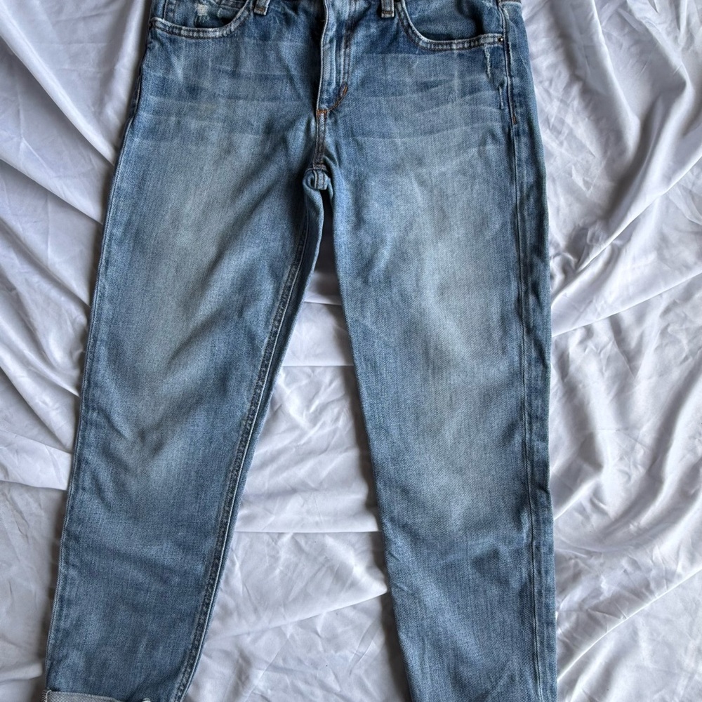 Joe's Billie Crop boyfriend slim crop Jeans Blue Straight Fit Denim